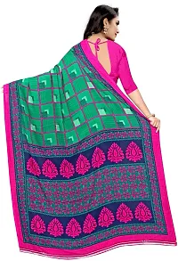 Stylish Georgette Multicoloured Saree with Blouse piece For Women-thumb1