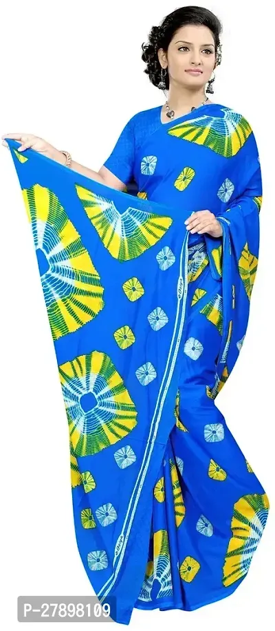 Stylish Blue Georgette Saree With Blouse Piece For Women-thumb0