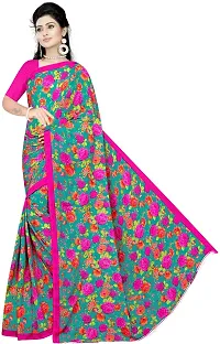 Stylish Chiffon Multicoloured Saree with Blouse piece For Women-thumb2