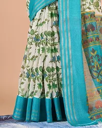 Fancy Linen Saree With Blouse Piece For Women-thumb3