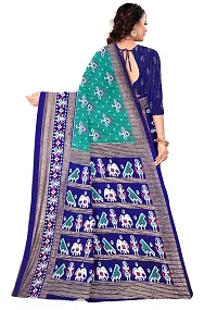 Stylish Cotton Blend Multicoloured Saree with Blouse piece For Women-thumb1