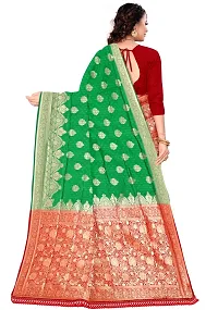 Stylish Silk Blend Multicoloured Saree with Blouse piece For Women-thumb1