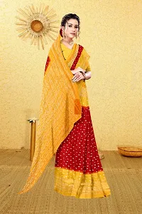 Stylish Cotton Blend Multicoloured Saree with Blouse piece For Women-thumb3