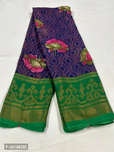 Stylish Chiffon Multicoloured Self Pattern Saree with Blouse piece For Women