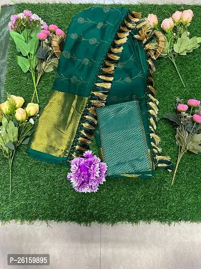 Stylish Silk Blend Saree with Blouse piece For Women