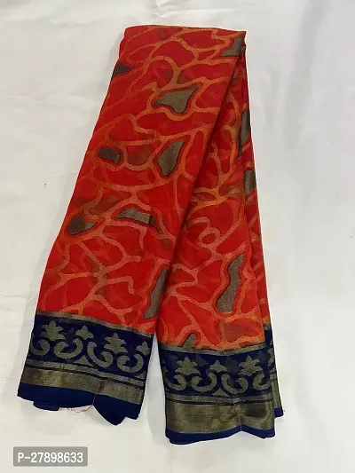 Stylish Multicoloured Brasso Saree With Blouse Piece For Women