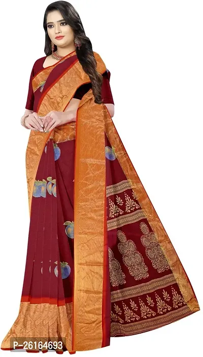 Stylish Chiffon Multicoloured Saree with Blouse piece For Women