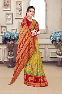 Stylish Cotton Blend Multicoloured Saree with Blouse piece For Women-thumb3