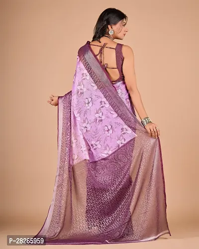 Fancy Brasso Saree With Blouse Piece For Women-thumb2