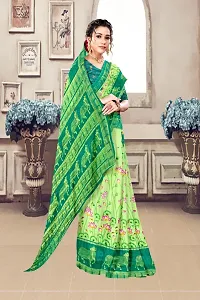 Stylish Cotton Blend Multicoloured Saree with Blouse piece For Women-thumb3