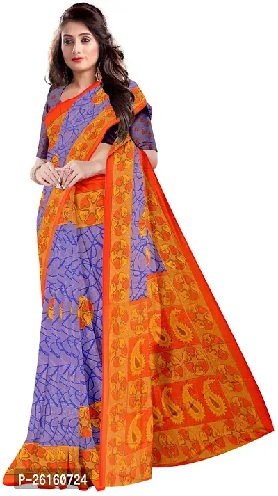 Stylish Chiffon Multicoloured Printed Saree with Blouse piece For Women