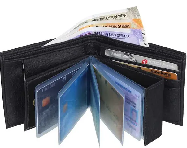 Stylish Solid Leatherette Wallets For Men's