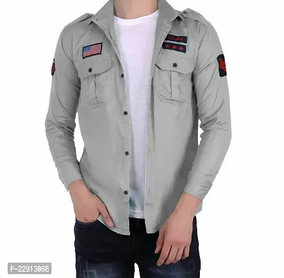 Strikey New Grey DP Patch Shirt-thumb2