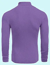 Stylish Wool Blend Solid High Neck Sweatshirt-thumb2