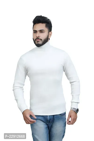 Strikey White SweatShirt HighNeck-thumb2