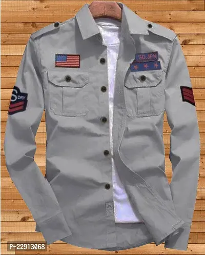 Strikey New Grey DP Patch Shirt-thumb0