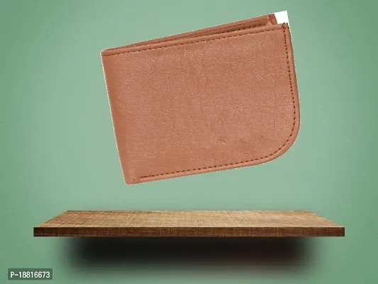 Tan curve wallet for men-thumb0