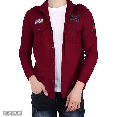 Strikey Maroon DP Patch Shirt-thumb2