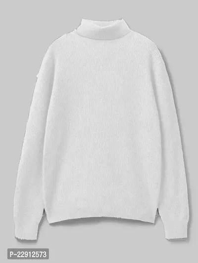 Classic Wool Blend Solid High Neck Sweaters-thumb0