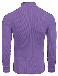 Stylish Wool Blend Solid High Neck Sweatshirt-thumb1