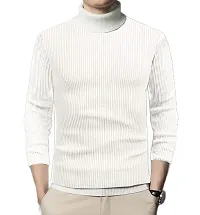 Stylish Wool Blend Solid High Neck Sweatshirt-thumb1