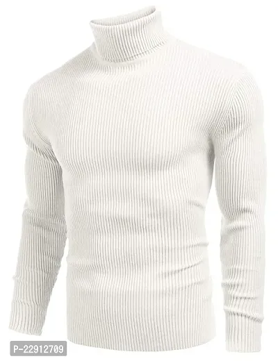 Strikey White SweatShirt HighNeck