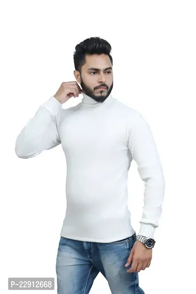 Strikey White SweatShirt HighNeck-thumb3