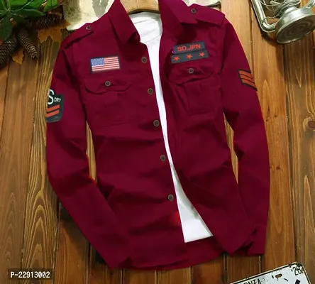 Strikey Maroon DP Patch Shirt-thumb0