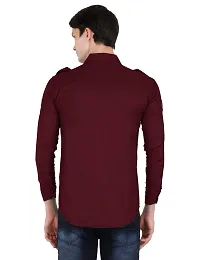 Strikey Maroon Double Pocket Patch Shirt-thumb1