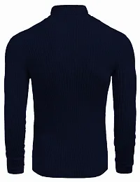 Stylish Wool Blend Solid High Neck Sweatshirt-thumb1