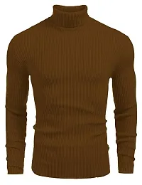 Stylish Wool Blend Solid High Neck Sweatshirt-thumb1