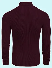 Stylish Wool Blend Solid High Neck Sweatshirt-thumb1