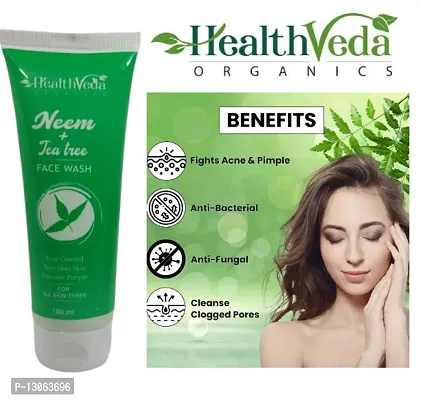 Health Veda Organics Neem with Tea Tree Face Wash  (100 ml)