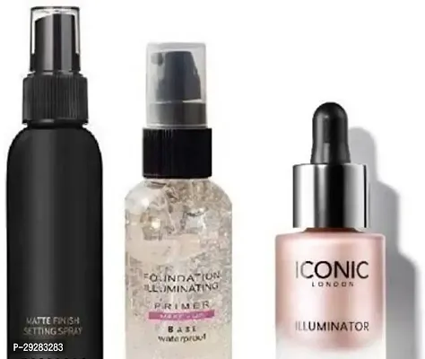 Illuminator Liquid Highlighter(pink colour) with Makeup Fixer and Makeup pre Primer-thumb0