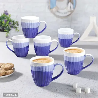 Stylish Multicoloured Ceramic Tea, Coffee Mug Set Of 6