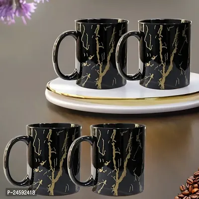 Stylish Multicoloured Ceramic Tea, Coffee Mug Set Of 4