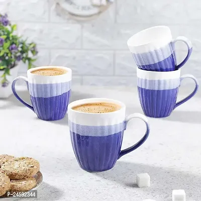 Stylish Multicoloured Ceramic Tea, Coffee Mug Set Of 4