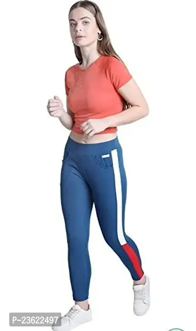 MILLIONSMIND Million Mind Women's White Solid Cotton Lycra Track Pant-thumb0