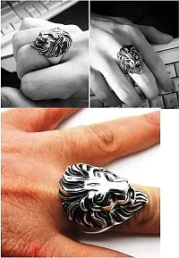 INDVIK Latest King Ring for Men  Women : Indian Size 16-19 Antique Style Lion Head King Fashion Biker Ring for Men-thumb1