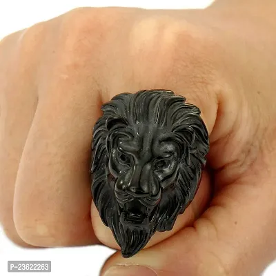 INDVIK Latest King Ring for Men  Women : Indian Size 16-19 Antique Style Lion Head King Fashion Biker Ring for Men-thumb4
