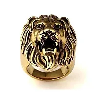 INDVIK Latest King Ring for Men  Women : Indian Size 16-19 Antique Style Lion Head King Fashion Biker Ring for Men-thumb1