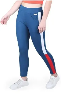 MILLIONSMIND Million Mind Women's White Solid Cotton Lycra Track Pant-thumb2