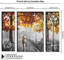 Set Of 3 Love Couple in Rainy Weather Wall Art Painting, Nature UV Textured MDF Painting For Home Decorations , Living Room , Hall , Office , Gifting , Big Size Wall Deacute;cor Art Painting (18 Inch X 30 I-thumb2