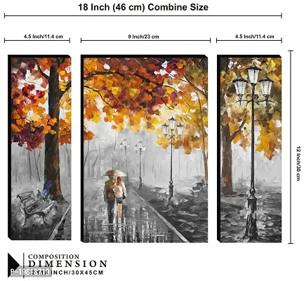 Set Of 3 Love Couple in Rainy Weather Wall Art Painting, Nature UV Textured MDF Painting For Home Decorations , Living Room , Hall , Office , Gifting , Big Size Wall Deacute;cor Art Painting (18 Inch X 30 I-thumb3