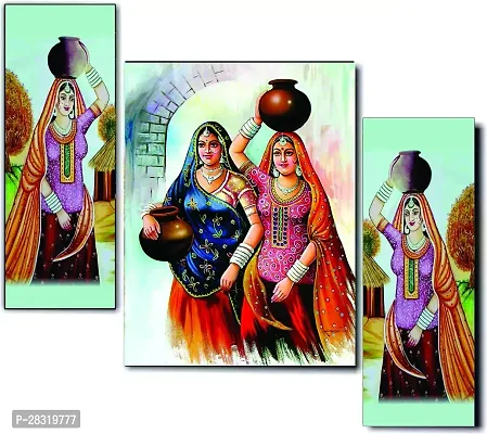 Set of 3 Rajasthani Traditional Modern Art Painting-thumb0