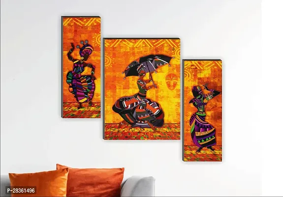 Set of 3 Rajasthani Traditional Modern Framed Painting-thumb0