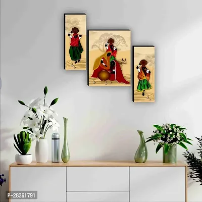 Set of 3 Rajasthani Traditional Modern Art  Framed Painting