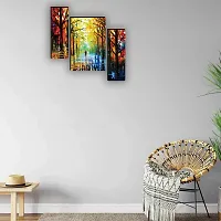 Set of 3 Love Couple in Rainy Weather Wall Art Painting-thumb2