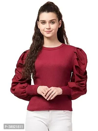 SIA Apparels Western Full Sleeve Puff Sleeve Top for Women  Girls-thumb0