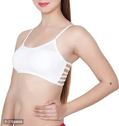 Stylish White Cotton Blend Modern Lightly Padded Women Bra-thumb0